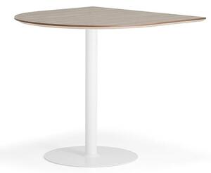 AJ Produkty Barový stůl METRIC, půloblouk, 1000x1000x900 mm, bílá/ořech