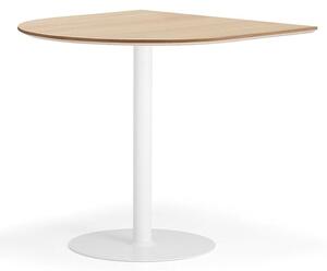 AJ Produkty Barový stůl METRIC, poloviční ovál, 1000x1000x900 mm, bílá/dub