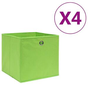 Úložné boxy 4 ks netkaná textilie 28 x 28 x 28 cm zelené 325227