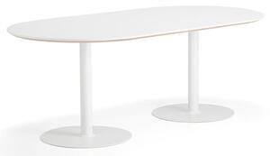 AJ Produkty Stůl METRIC, oválný, 2000x1000x720 mm, bílá