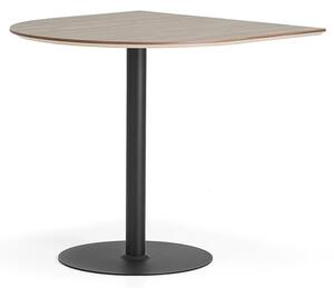 AJ Produkty Barový stůl METRIC, půloblouk, 1000x1000x900 mm, černá/ořech