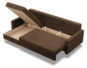 Rohová rozkládací sedačka BLANK Comfort hnědá