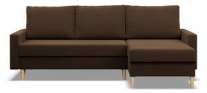 Rohová rozkládací sedačka BLANK Comfort hnědá