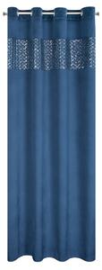 Dekorační vzorovaný velvet závěs MARGITA 140x250 cm modrá (cena za 1 kus) MyBestHome