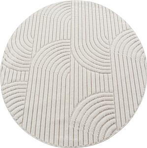 Ayyildiz, Kusový koberec Helix 2201 cream kruh, 80x80, bílá, chodba / předsíň