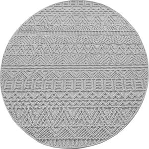 Ayyildiz, Kusový koberec Helix 2202 silver kruh, 120x120, šedá, chodba / předsíň