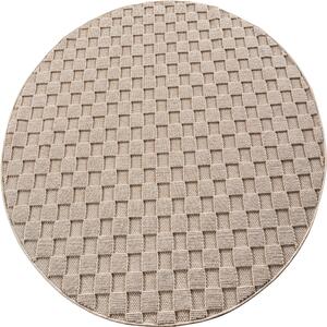 Ayyildiz, Kusový koberec Helix 2203 beige kruh, 120x120, béžová, chodba / předsíň