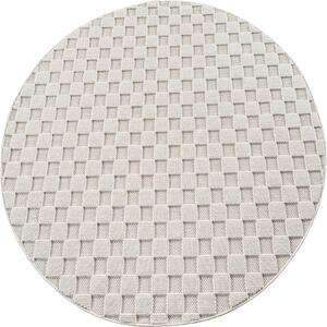 Ayyildiz, Kusový koberec Helix 2203 cream kruh, 120x120, bílá, chodba / předsíň