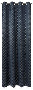 Dekorační vzorovaný velvet závěs KARIM modrá 140x250 cm (cena za 1 kus) MyBestHome