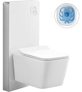 Kompletní WC set Modul/Forte - bílá lesklá - integrované WC tlačítko - pneumatický modul - 51x36 cm