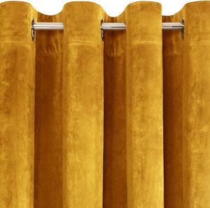 Dekorační velvet závěs VERMONT mustard/hořčicová 140x250 cm (cena za 1 kus) MyBestHome