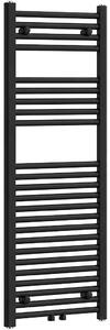 Koupelnový radiátor Benito - středové připojení 50mm/boční - 477 W - černá matná - 1200x450 mm