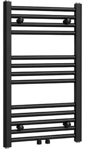 Koupelnový radiátor Benito - středové připojení 50mm/boční - 265 W - černá matná - 700x450 mm