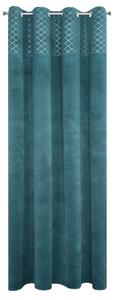 Dekorační vzorovaný velvet závěs KARIM II. tyrkysová 140x250 cm (cena za 1 kus) MyBestHome