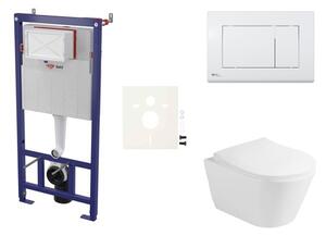 Cenově zvýhodněný závěsný WC set SAT do lehkých stěn / předstěnová montáž + WC Glacera Ava SIKOSSAVA20K