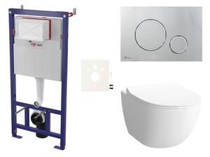 Cenově zvýhodněný závěsný WC set SAT do lehkých stěn / předstěnová montáž + WC VitrA Sento SIKOSSSEN71K