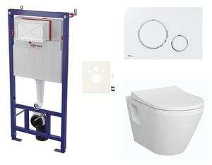 Cenově zvýhodněný závěsný WC set SAT do lehkých stěn / předstěnová montáž+ WC VitrA Integra SIKOSSINTRE70K