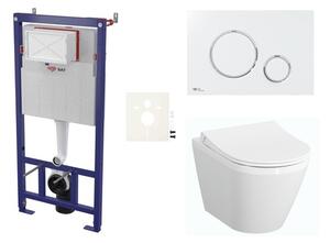Cenově zvýhodněný závěsný WC set SAT do lehkých stěn / předstěnová montáž + WC VitrA Integra SIKOSSINTRESU70K