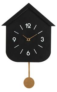 MUZZA Nástěnné hodiny s kyvadlem pendulo černé