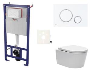 Cenově zvýhodněný závěsný WC set SAT do lehkých stěn / předstěnová montáž + WC SAT Brevis SIKOSSBR76K