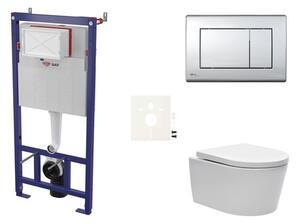 Cenově zvýhodněný závěsný WC set SAT do lehkých stěn / předstěnová montáž + WC SAT Brevis SIKOSSBR21K