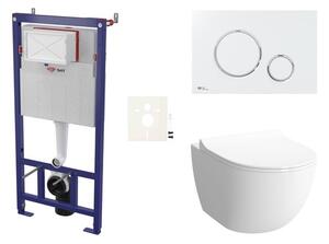 Cenově zvýhodněný závěsný WC set SAT do lehkých stěn / předstěnová montáž + WC SAT Infinitio SIKOSSINF70K
