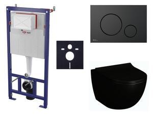 Cenově zvýhodněný závěsný WC set SAT do lehkých stěn / předstěnová montáž + WC SAT Infinitio SIKOSSINFB68K