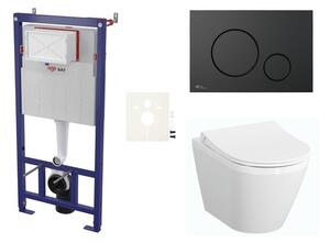 Cenově zvýhodněný závěsný WC set SAT do lehkých stěn / předstěnová montáž+ WC VitrA Integra SIKOSSINTRESU68K