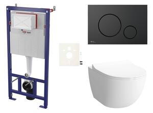 Cenově zvýhodněný závěsný WC set SAT do lehkých stěn / předstěnová montáž+ WC VitrA Sento SIKOSSSEN68K