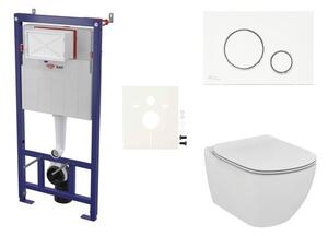 Cenově zvýhodněný závěsný WC set SAT do lehkých stěn / předstěnová montáž + WC Ideal Standard Tesi SIKOSSTES70K