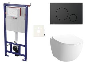 Cenově zvýhodněný závěsný WC set SAT do lehkých stěn / předstěnová montáž + WC SAT Infinitio SIKOSSINF68K