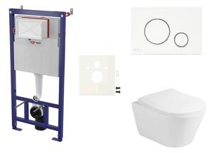 Cenově zvýhodněný závěsný WC set SAT do lehkých stěn / předstěnová montáž + WC Glacera Ava SIKOSSAVA70K