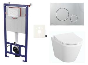 Cenově zvýhodněný závěsný WC set SAT do lehkých stěn / předstěnová montáž + WC VitrA Integra SIKOSSINTRESU71K