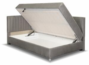 Rohová postel boxspring s úložným prostorem NOVO s čely, 120x200 cm
