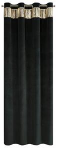 Dekorační vzorovaný velvet závěs JASAN černá/zlatá140x250 cm (cena za 1 kus) MyBestHome