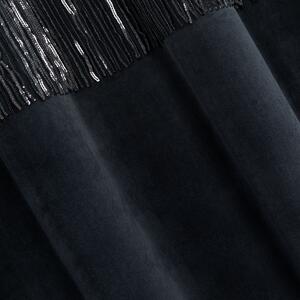 Dekorační vzorovaný velvet závěs JASAN černá/černá 140x250 cm (cena za 1 kus) MyBestHome