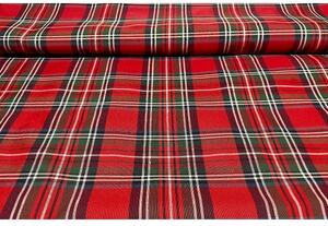 Látka skotská kostka oboustranně tkaná, š. 140 cm Rudá
