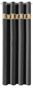 Dekorační vzorovaný velvet závěs BUENOS černá 140x250 cm (cena za 1 kus) MyBestHome