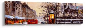 Obraz - Malba zimního města (170x50 cm)