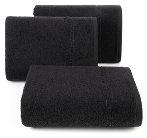 Bavlněný froté ručník s proužkem REGI 50x90 cm, černá, 450 gr Mybesthome
