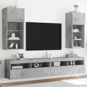 VidaXL TV skříňky s LED osvětlením 2 ks [837022] Barva: Betonová šedá, Velikost: 40,5 x 30 x 90 cm