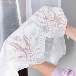 Dekorační vzorovaná záclona na žabky KANTANA LONG bílá 200x250 cm (cena za 1 kus dlouhé záclony) MyBestHome
