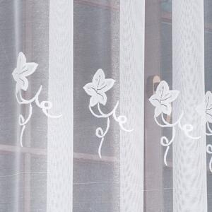 Dekorační vzorovaná záclona na žabky KARMINA LONG bílá 200x250 cm (cena za 1 kus dlouhé záclony) MyBestHome