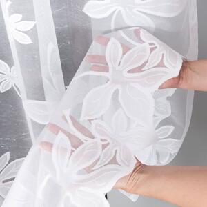 Dekorační vzorovaná záclona na žabky MALTA LONG bílá 200x250 cm (cena za 1 kus dlouhé záclony) MyBestHome