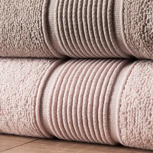 Bavlněný froté ručník s bordurou NAOMI 50x90 cm, světlá růžová, 500 gr Mybesthome