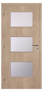 Solodoor Interiérové dveře Etta 6, 70 P, 750 × 1985 mm, fólie, levé, dub Western, prosklené