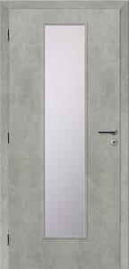Solodoor Interiérové dveře Etta 7, 70 L, 750 × 1985 mm, fólie, levé, beton, prosklené