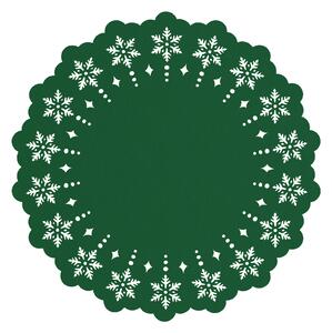 Vánoční prostírání SNĚŽENKA zelená Ø 38 cm Mybesthome