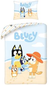 Bavlněné ložní povlečení Bluey s rodinkou na pláži - 100% bavlna - 70x90 cm + 140x200cm
