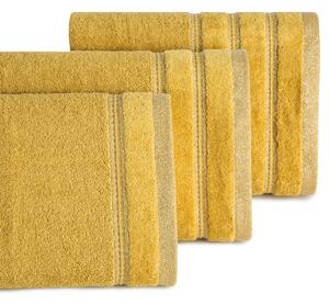 Bavlněný froté ručník s proužky GLORIA 50x90 cm, mustard/hořčicová, 500 gr Mybesthome